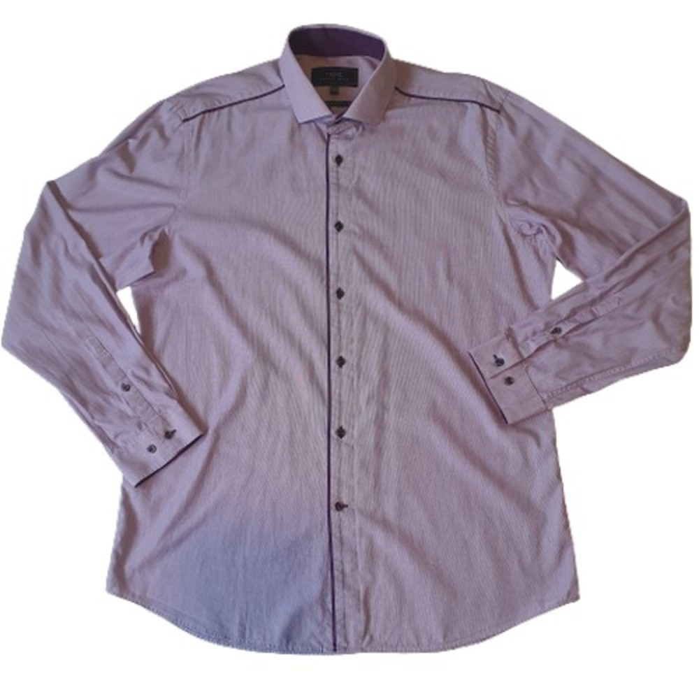 Chest 44" Collar 16" Purple Formal Tailored Cotton Shirt - Picture 1 of 7